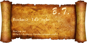 Bodacz Tünde névjegykártya
